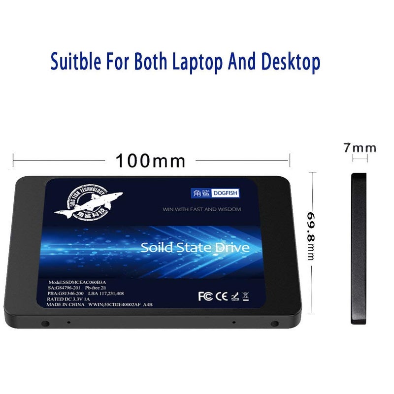 Dogfish 2.5" SATA III 6Gb/s SSD - 250GB High Performance Internal Solid State Drive for Desktop & Laptop - Image 2